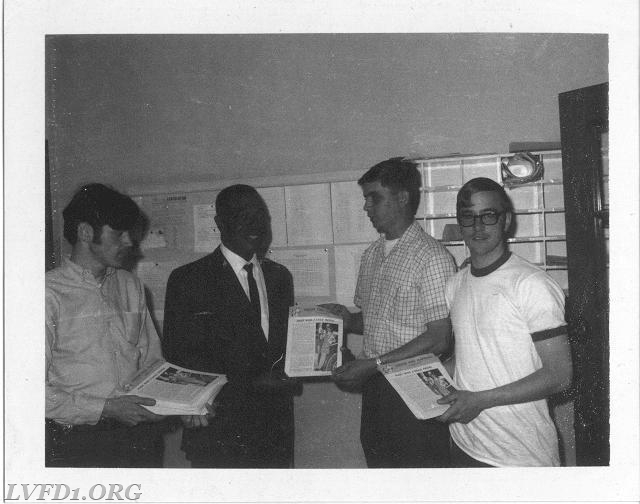 1970: Roger Mattingly, Tom Mattingly, Bobby Abell distribute fire prevention material